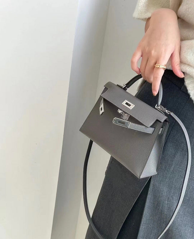 Close-up detail of understated bag design