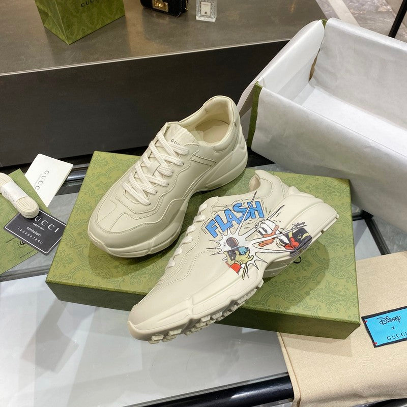 Gucci clean off-white luxury sneakers view 9 bold athletic profile