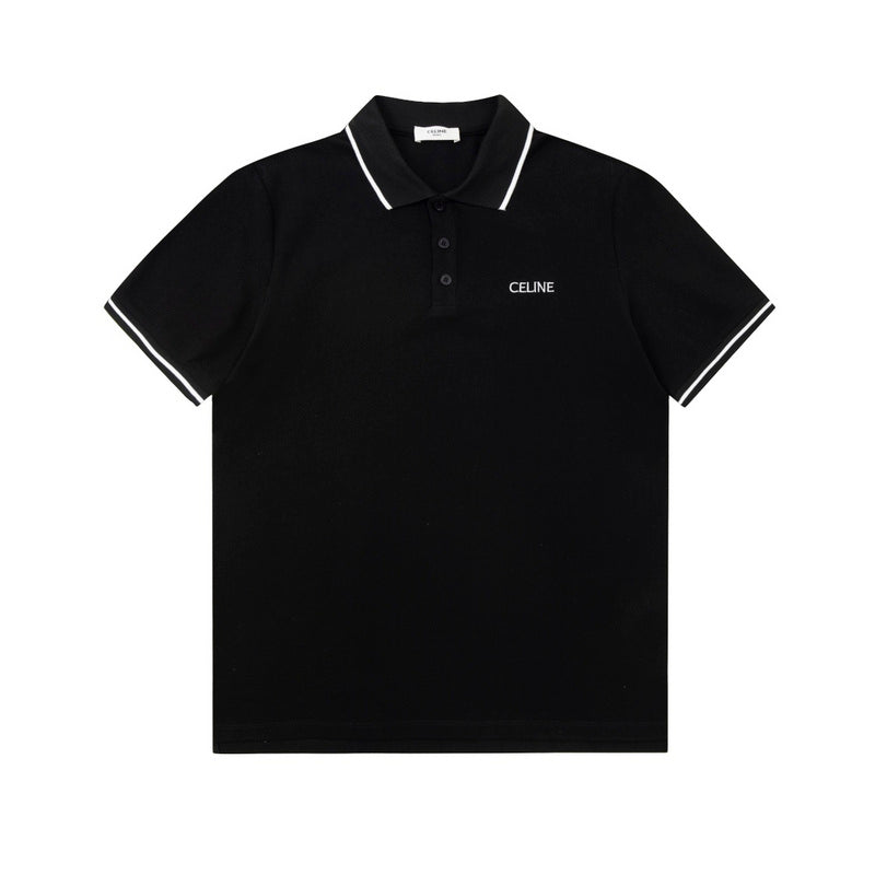 Side profile of Polo cotton polo shirt with logo-detail design