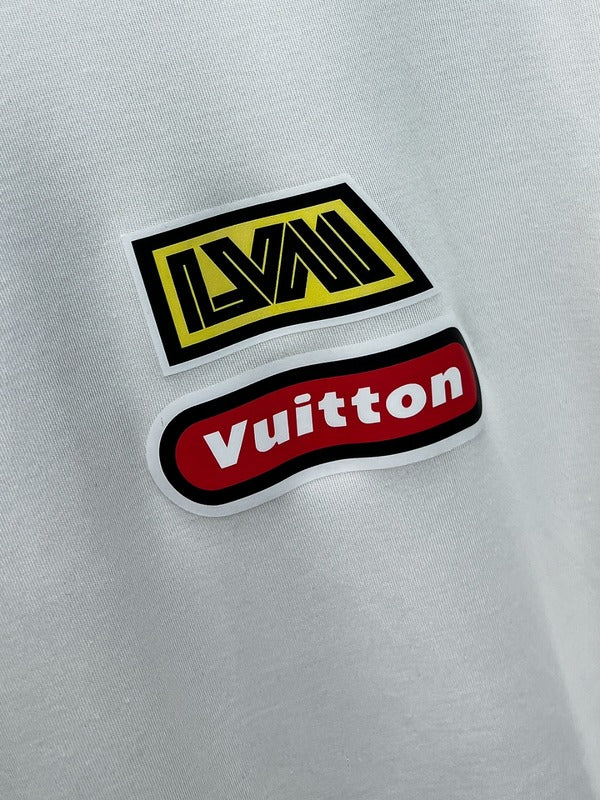 Flat lay presentation of Louis Vuitton luxury clothing with streetwear-inspired cut