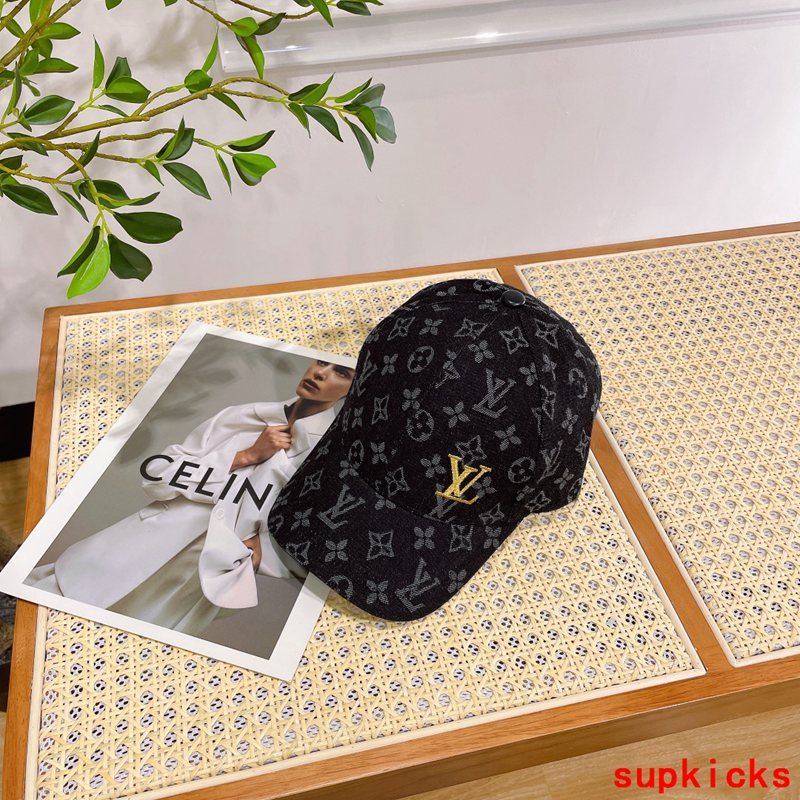 Close-up detail view of Louis Vuitton unisex cap