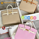 Side view of refined structured handbag