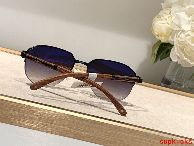 Close-up detail view of Cartier unisex sunglasses