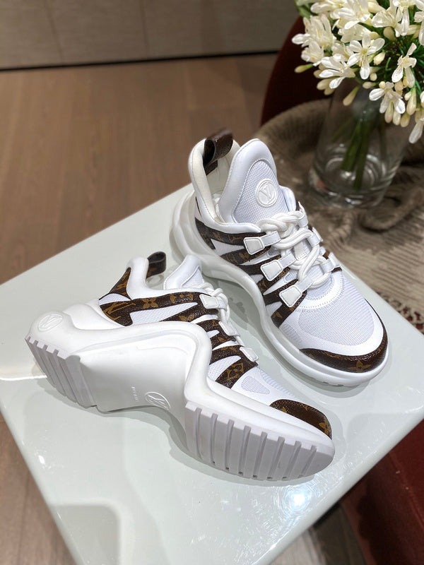 Louis Vuitton White Slingback Heels - Angled View
