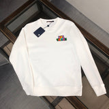 Front view of Louis Vuitton luxury clothing with signature branding