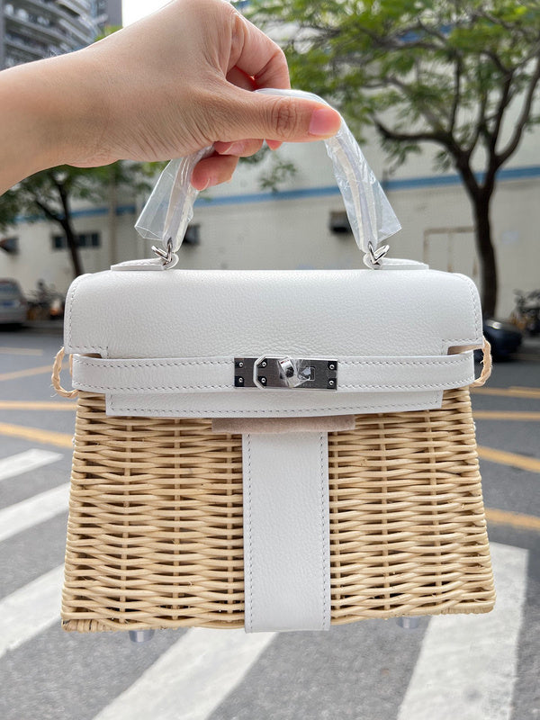Close-up detail of polished bag design