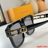 Close-up detail view of Louis Vuitton unisex sunglasses