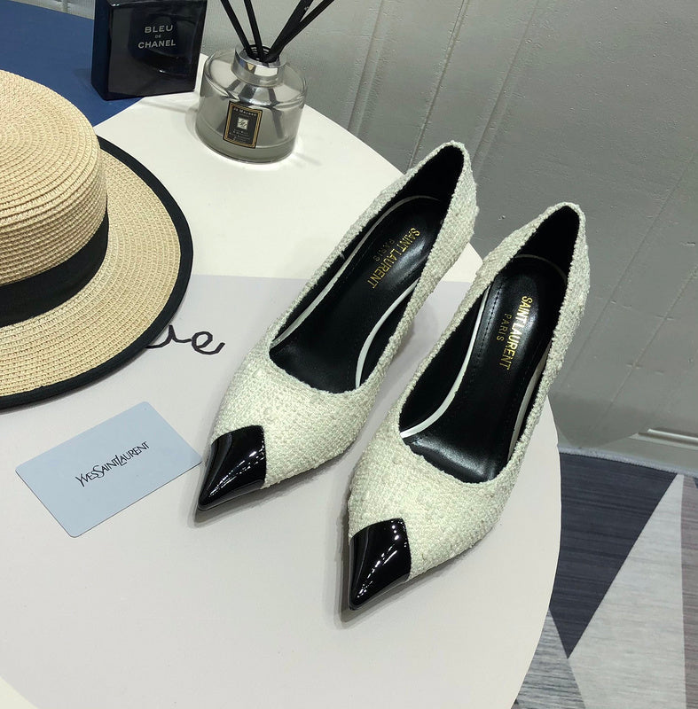 Close-up of Saint Laurent shoes craftsmanship