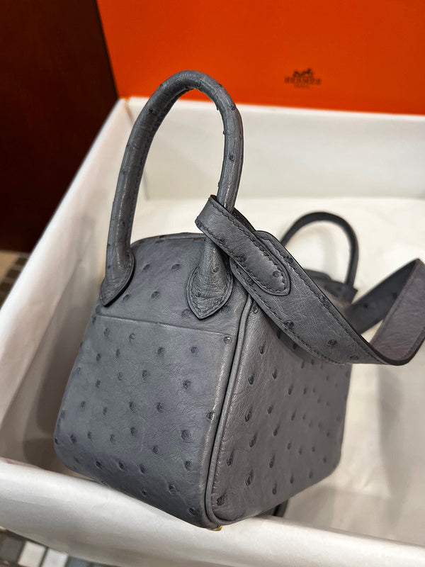 Side view of modern structured handbag