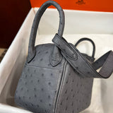 Side view of modern structured handbag