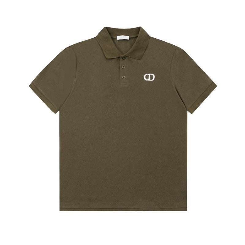 Side profile of Polo cotton polo shirt with logo-detail design