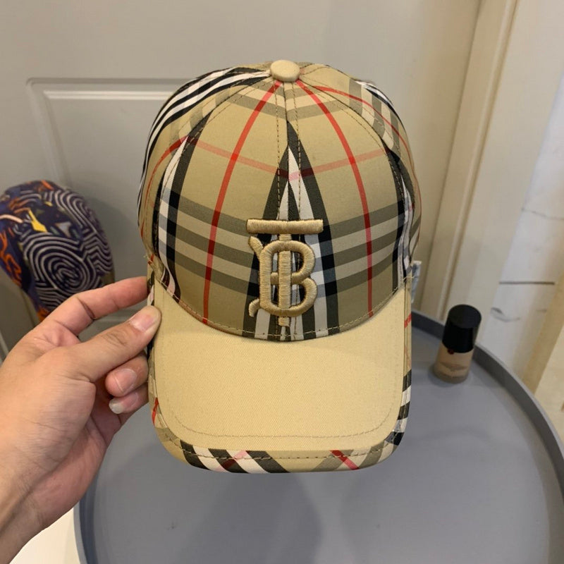 Angled view of Burberry unisex cap