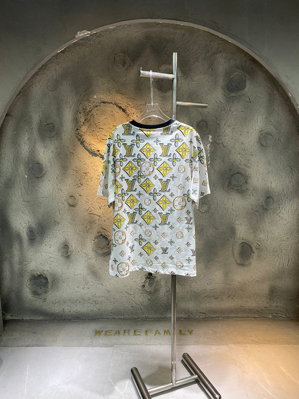 Side profile of Louis Vuitton cotton t-shirt with runway-inspired design