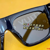 Close-up detail view of Louis Vuitton unisex sunglasses