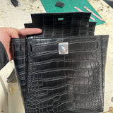 Close-up detail of tailored bag design