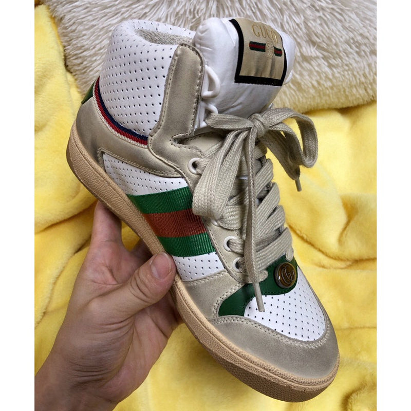 Gucci muted earth tones luxury sneakers view 5 retro runner design