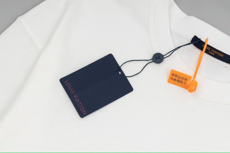 Full styled look of Louis Vuitton luxury clothing with signature branding
