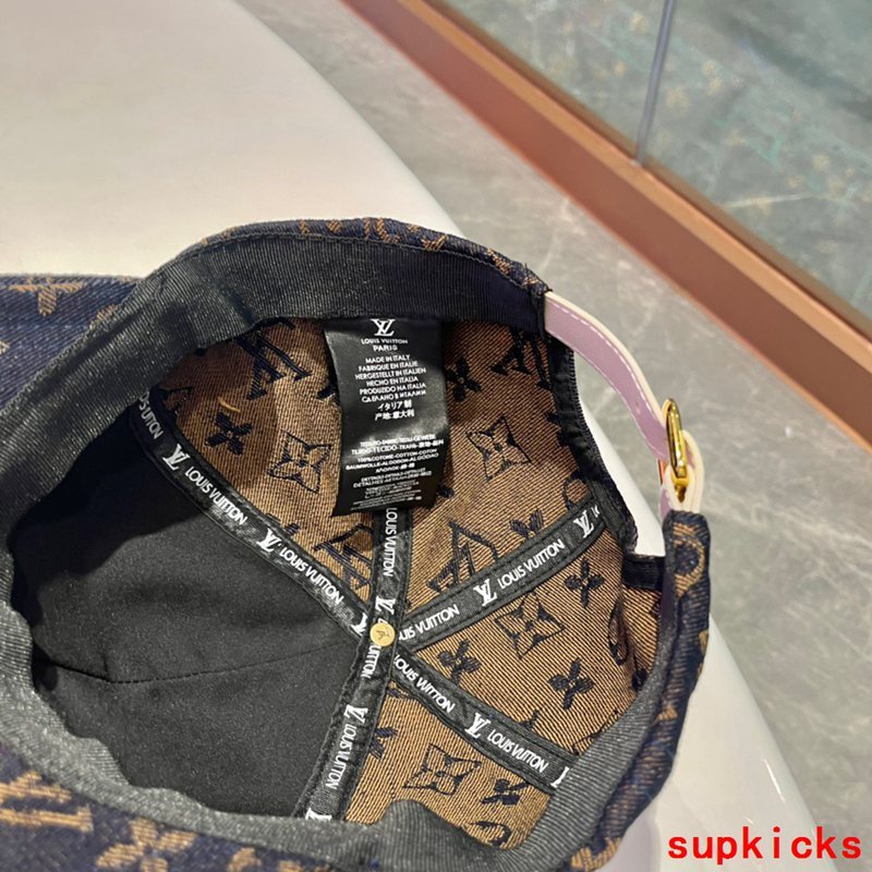 Close-up detail view of Louis Vuitton unisex cap