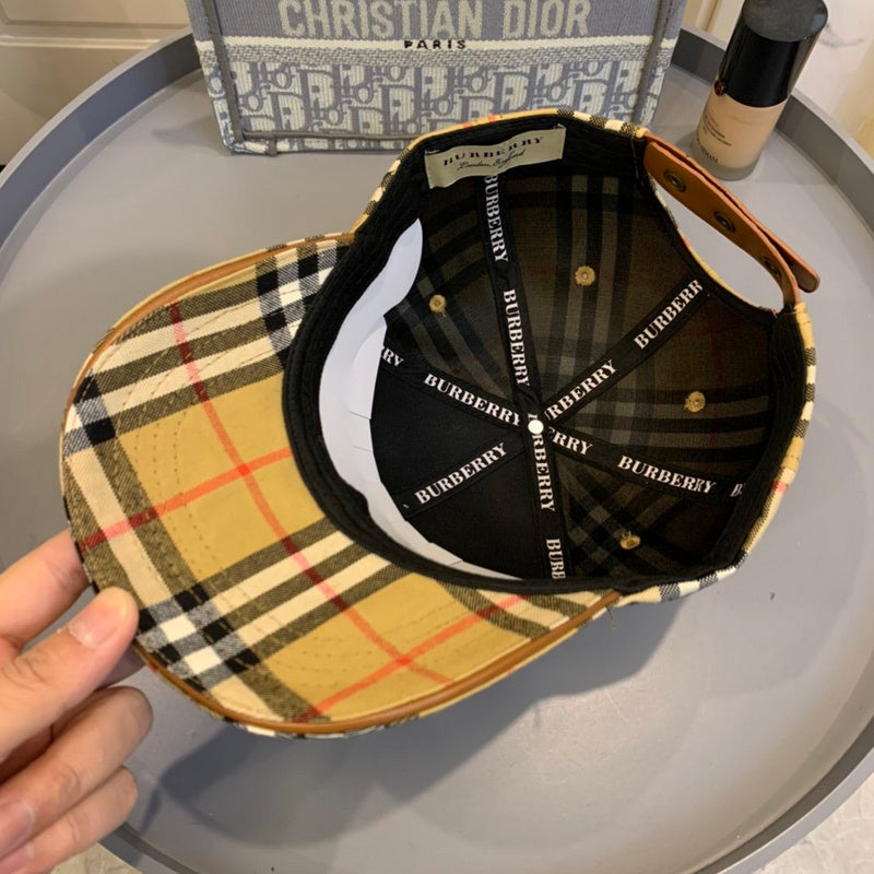 Close-up detail view of Burberry unisex cap