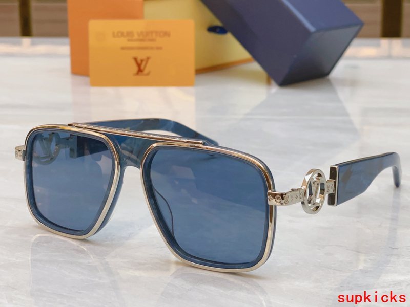 Close-up detail view of Louis Vuitton unisex sunglasses