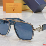 Close-up detail view of Louis Vuitton unisex sunglasses