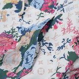 Close-up detail shot of Louis Vuitton luxury clothing with runway-inspired design