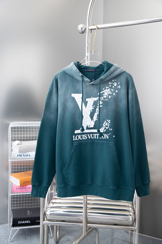 Front view of Louis Vuitton luxury clothing with tailored silhouette