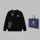 Front view of Louis Vuitton luxury clothing with monogram-inspired silhouette