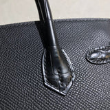 Side view of minimalist structured handbag