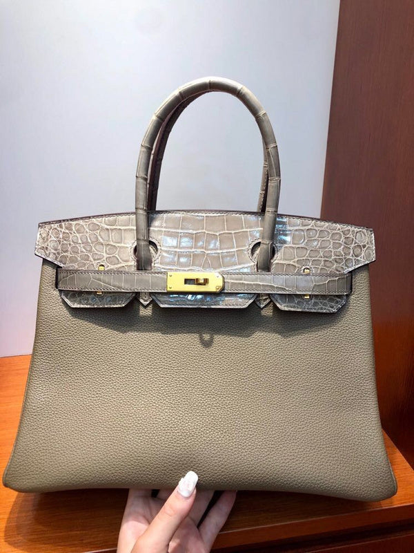 Sleek bag shown from front angle