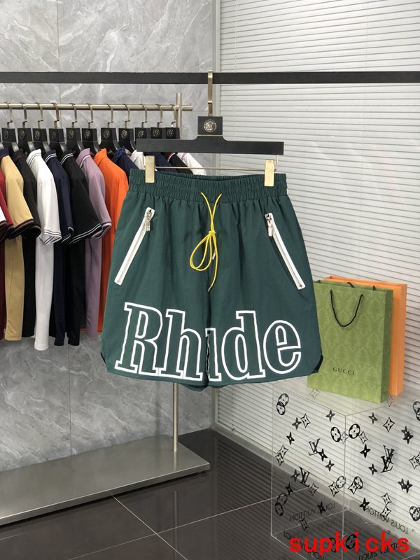 Front view of Rhude luxury clothing with logo-detail design