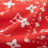 Back view of Louis Vuitton luxury clothing with signature branding