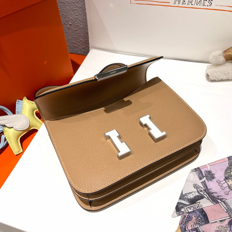 Side view of timeless structured handbag