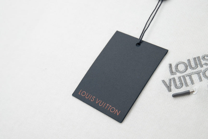 Close-up detail shot of Louis Vuitton cotton t-shirt with tailored silhouette