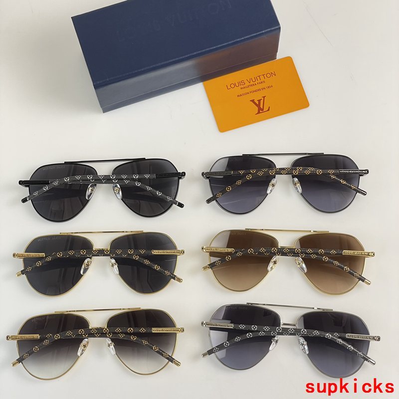 Close-up detail view of Louis Vuitton unisex sunglasses