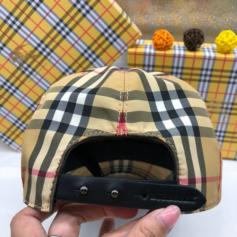 Angled view of Burberry unisex cap