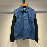 Front view of Louis Vuitton luxury clothing with logo-detail design