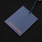 Close-up detail shot of Louis Vuitton cotton t-shirt with logo-detail design