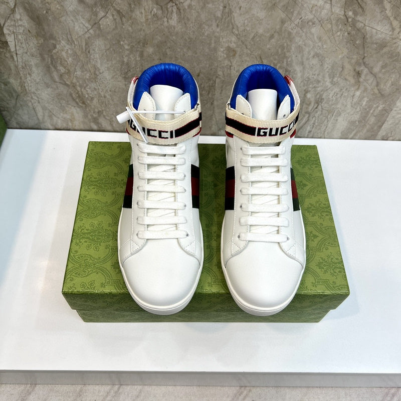 Gucci fresh white-and-black luxury sneakers view 9 signature lace-up style