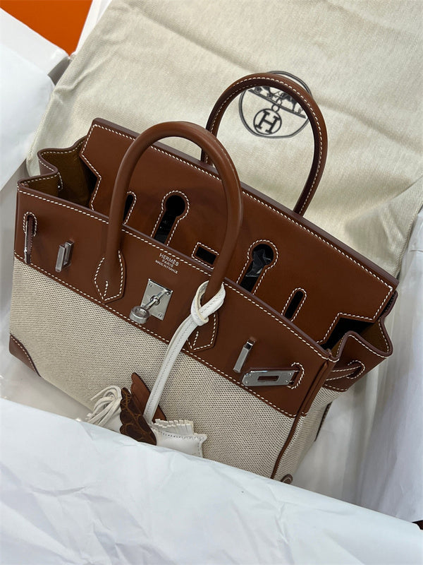 Side view of structured structured handbag