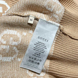 Back view of Gucci luxury clothing with monogram-inspired silhouette
