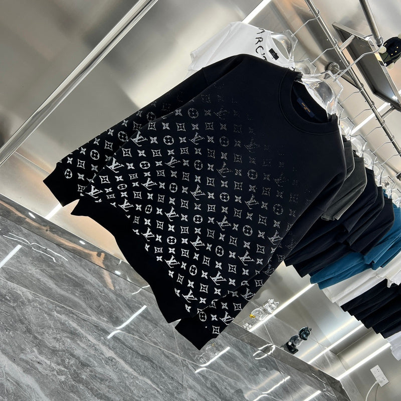 Close-up detail shot of Louis Vuitton luxury clothing with contemporary cut