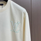 Full styled look of Louis Vuitton luxury clothing with logo-detail design