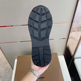 Burberry Nude Combat Boots - Side Profile View