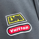 Flat lay presentation of Louis Vuitton luxury clothing with streetwear-inspired cut