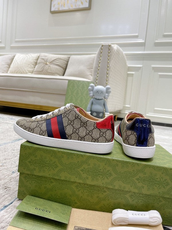 Gucci neutral cream luxury sneakers view 7 sleek tonal finish