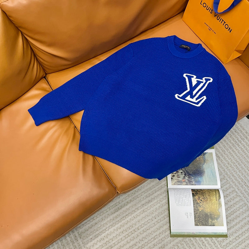 Front view of Louis Vuitton luxury clothing with monogram-inspired silhouette
