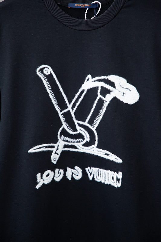 Full styled look of Louis Vuitton luxury clothing with relaxed-fit cut