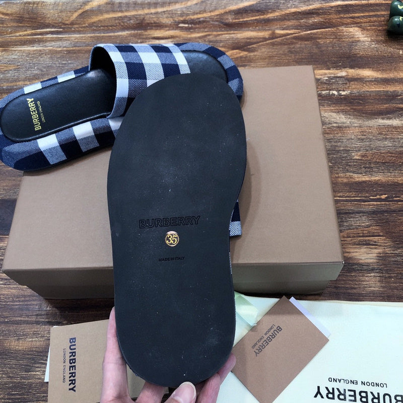 Burberry Chocolate Brown Classic Ballet Flats - Side Profile View