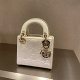 Top view of structured signature women's handbag – women's designer-style accessory